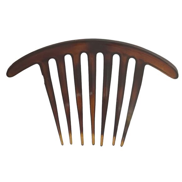 1980s Victorian Inspired Faux Tortoise Shell Lucite Oversized Tall Hair Comb - Picture 3 of 4